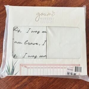 NWT Goumi Kids Your Are Loved Crib Sheet Set Two Pack Bamboo Milk White HTF